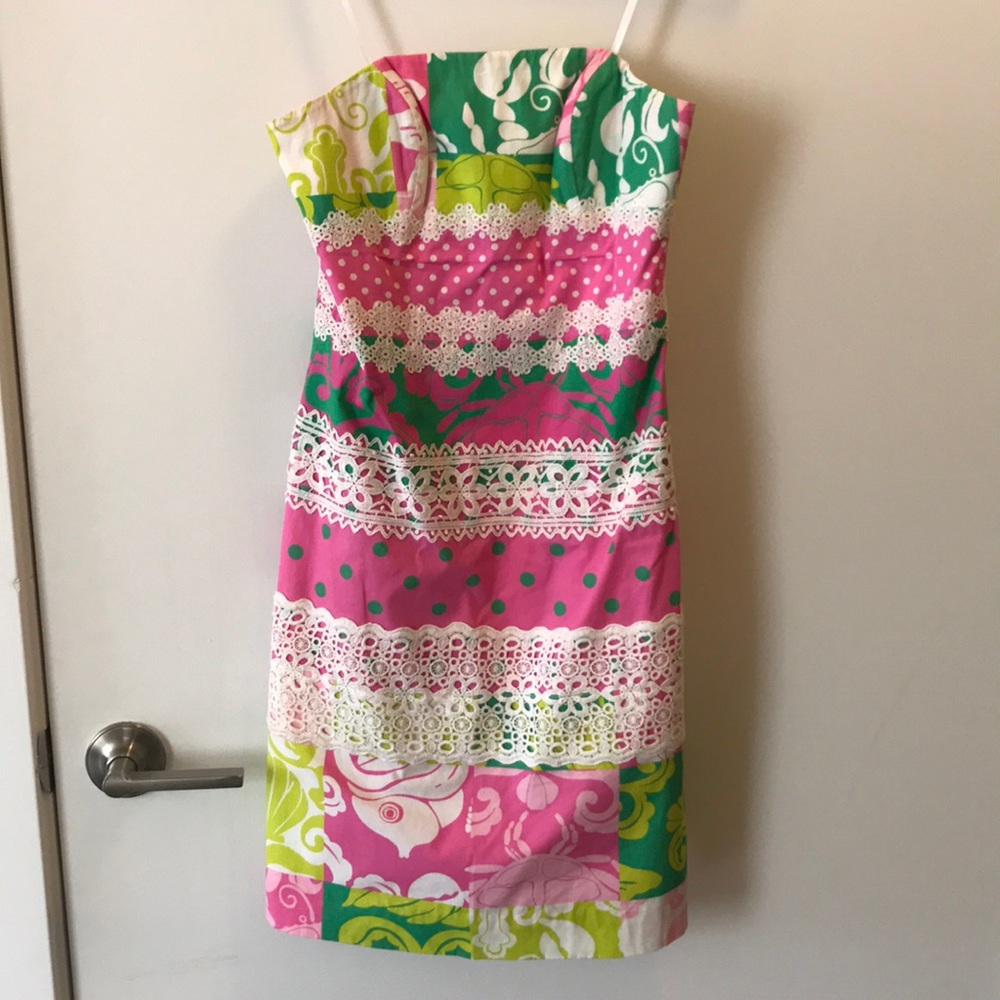 CLEARANCE Lilly Pulitzer patterns &lace strapless